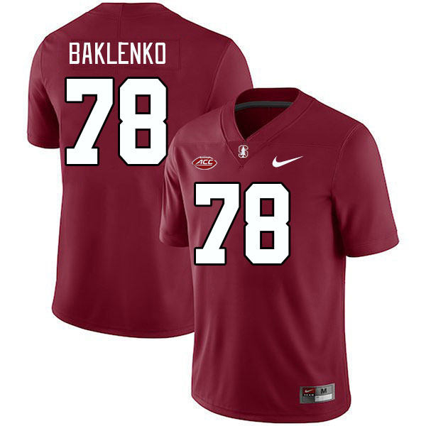 Men #78 Luke Baklenko Stanford Cardinal 2024 ACC Conference College Football Jerseys Stitched-Cardin